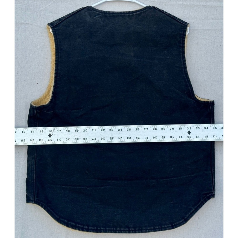 Carhartt Mens Black Sherpa Lined Duck Canvas Workwear Vest Large V02 BLK - Picture 6 of 8